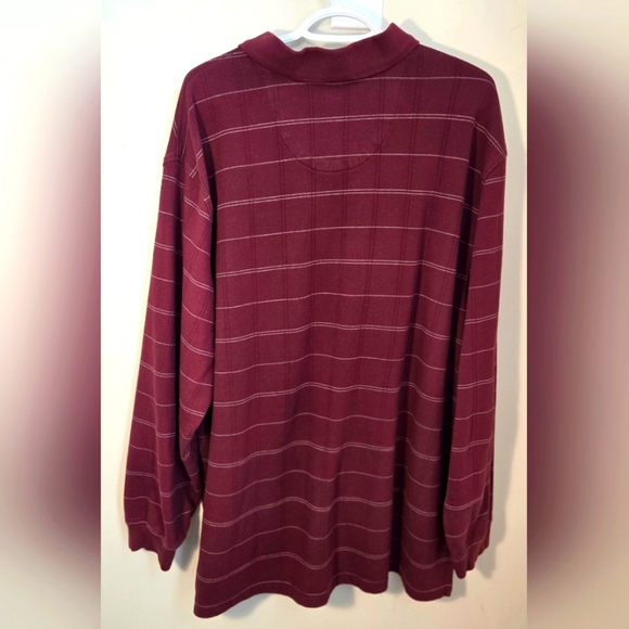 ⭐️Van Heusen Men's Burgundy Striped Polo Shirt Size 3XL - Picture 2 of 3